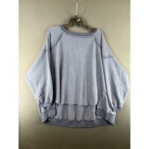 New Free People One To Beat Pullover Size Small Blue